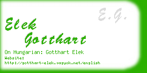 elek gotthart business card